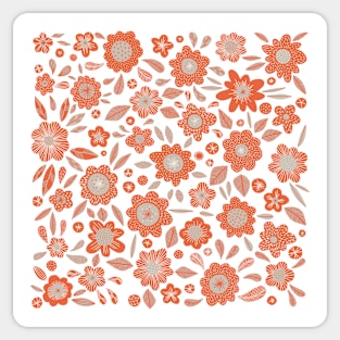 Orange Flowers Sticker